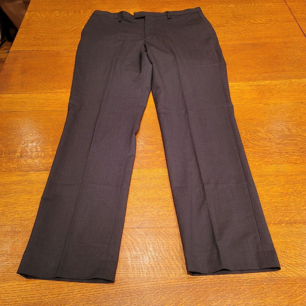 Banana Republic Slim Fit Marzotto Super 120 Wool Pants 35x34 Gray